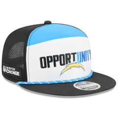 Los Angeles Chargers New Era 2025 Inspire Change Split Panel 9FIFTY Snapback Hat - White/Black sale