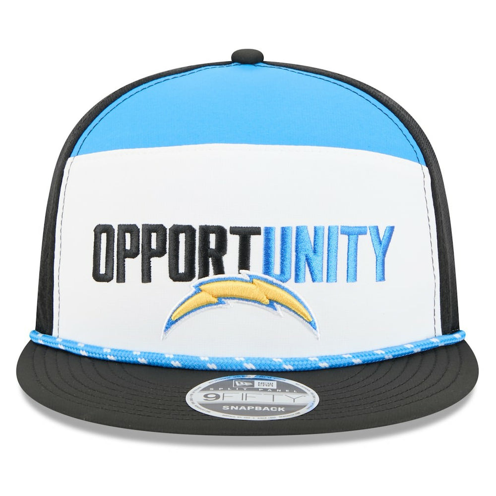 Los Angeles Chargers New Era 2025 Inspire Change Split Panel 9FIFTY Snapback Hat - White/Black sale