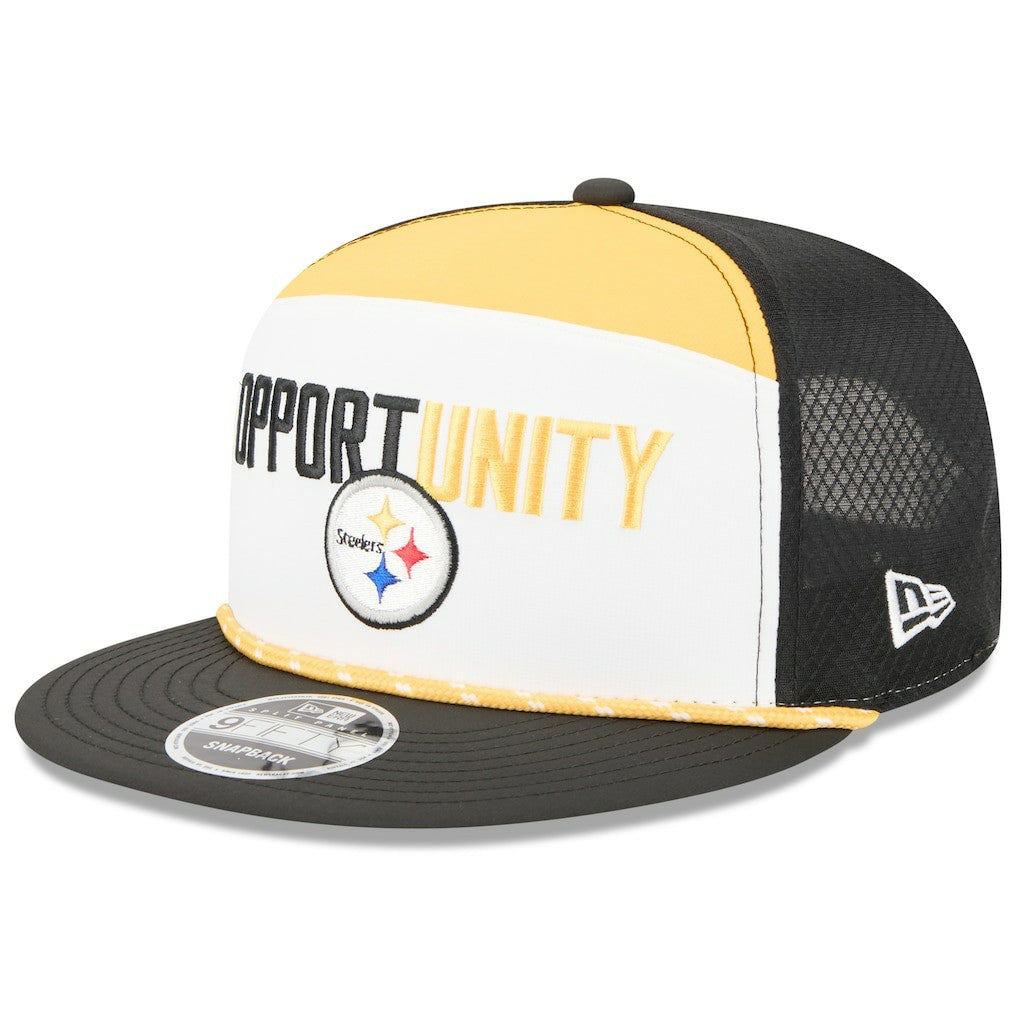 Pittsburgh Steelers New Era 2025 Inspire Change Split Panel 9FIFTY Snapback Hat - White/Black sale