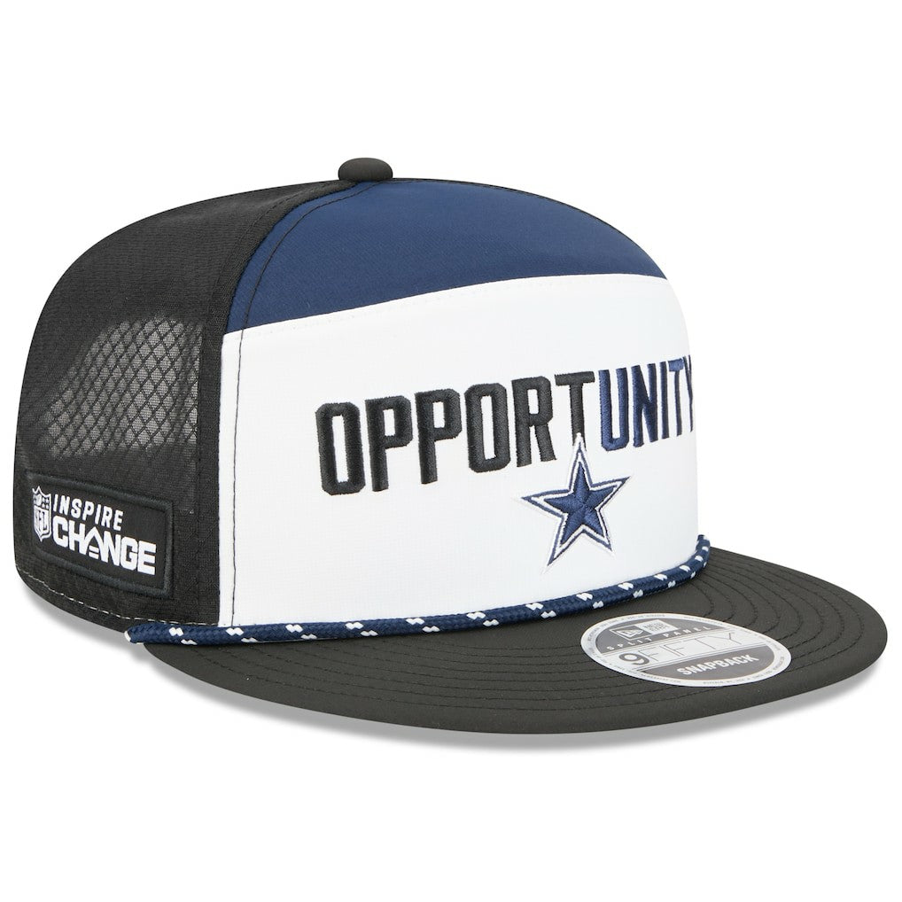 Dallas Cowboys New Era 2025 Inspire Change Split Panel 9FIFTY Snapback Hat - White/Black online