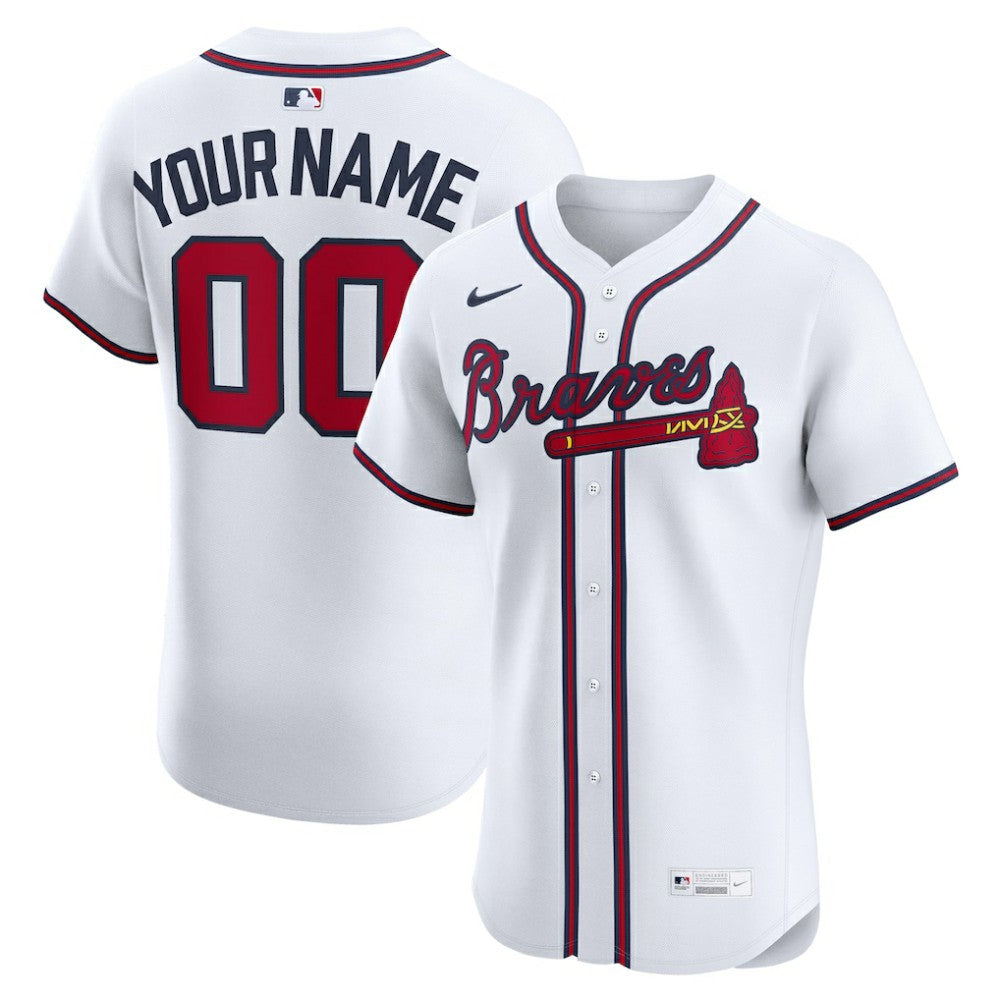 Atlanta Braves Home Elite Custom Jersey White