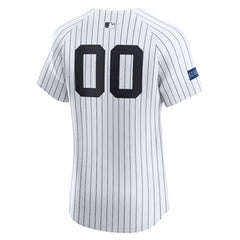 New York Yankees Home Elite Sponsor Patch Custom Jersey White