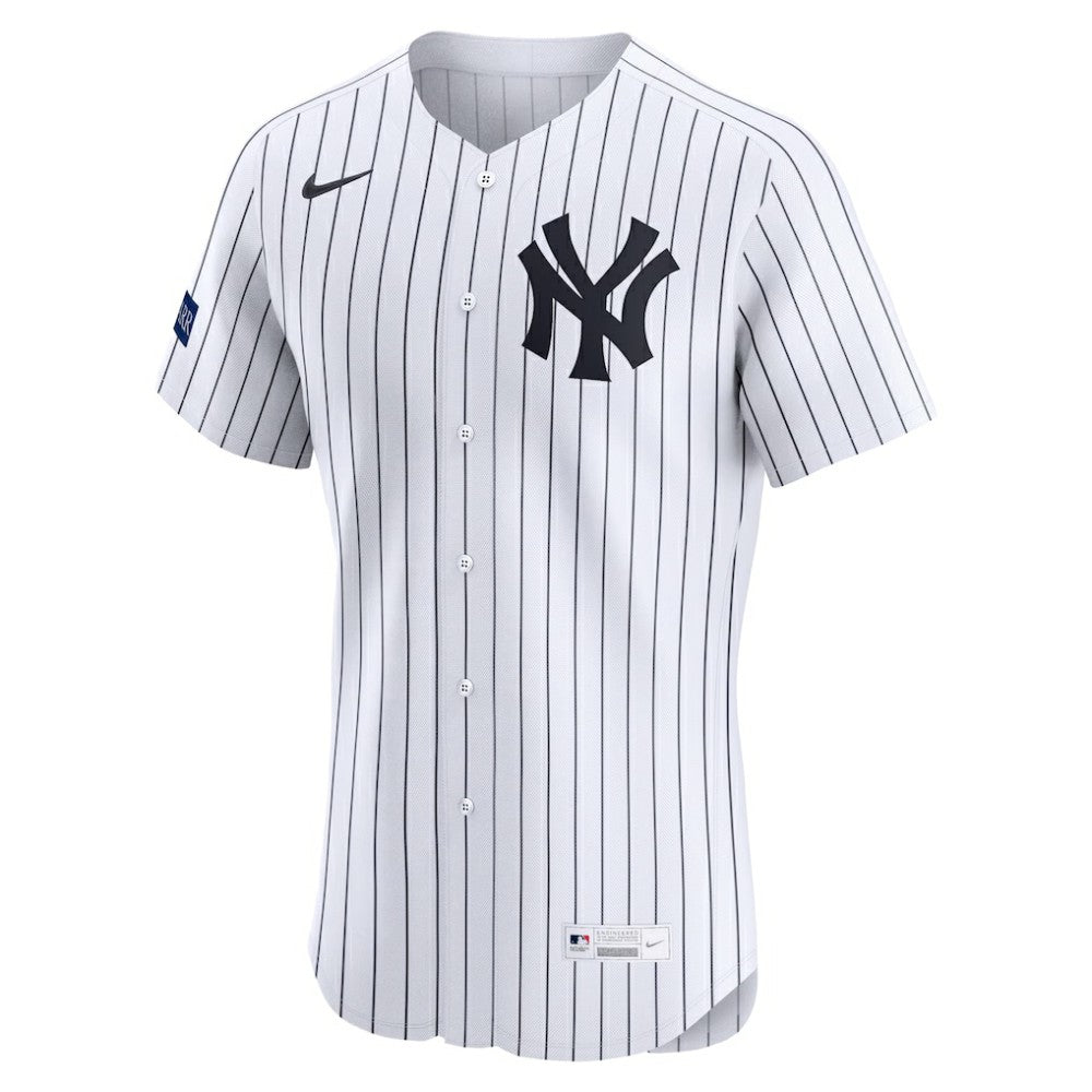 New York Yankees Home Elite Sponsor Patch Pick-A-Player Retired Roster Jersey White