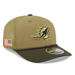 Miami Dolphins New Era 2025 Salute to Service 9SEVENTY Adjustable Hat - Green for sale