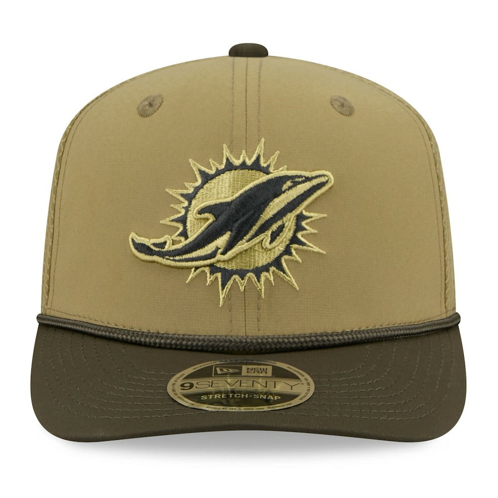 Miami Dolphins New Era 2025 Salute to Service 9SEVENTY Adjustable Hat - Green for sale