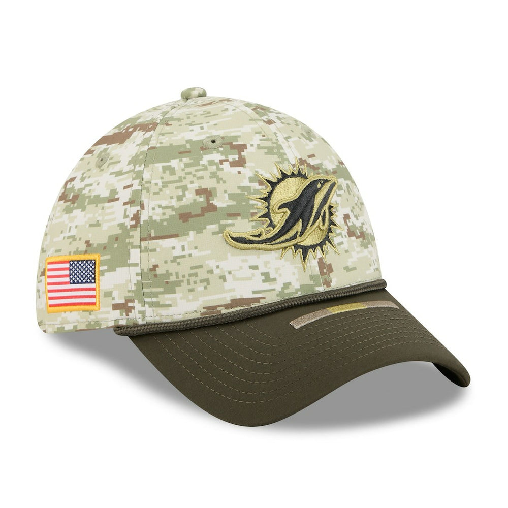 Miami Dolphins New Era 2025 Salute to Service 39THIRTY Flex Hat - Camo cheap