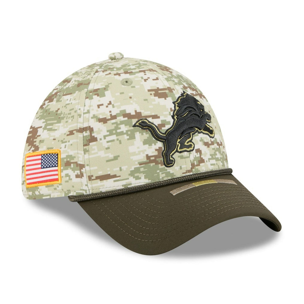Detroit Lions New Era 2025 Salute to Service 39THIRTY Flex Hat - Camo cheap
