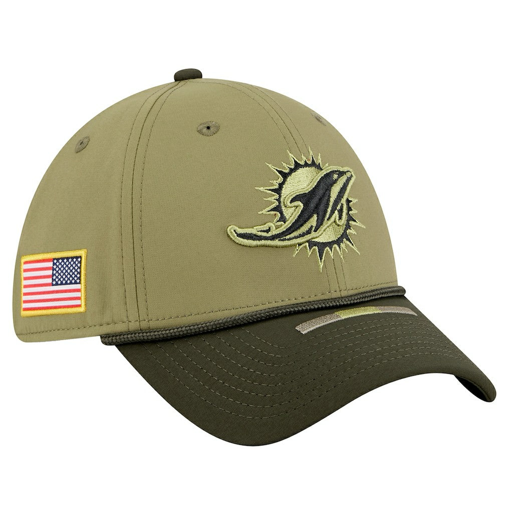 Miami Dolphins New Era 2025 Salute to Service 39THIRTY Flex Hat - Green discount