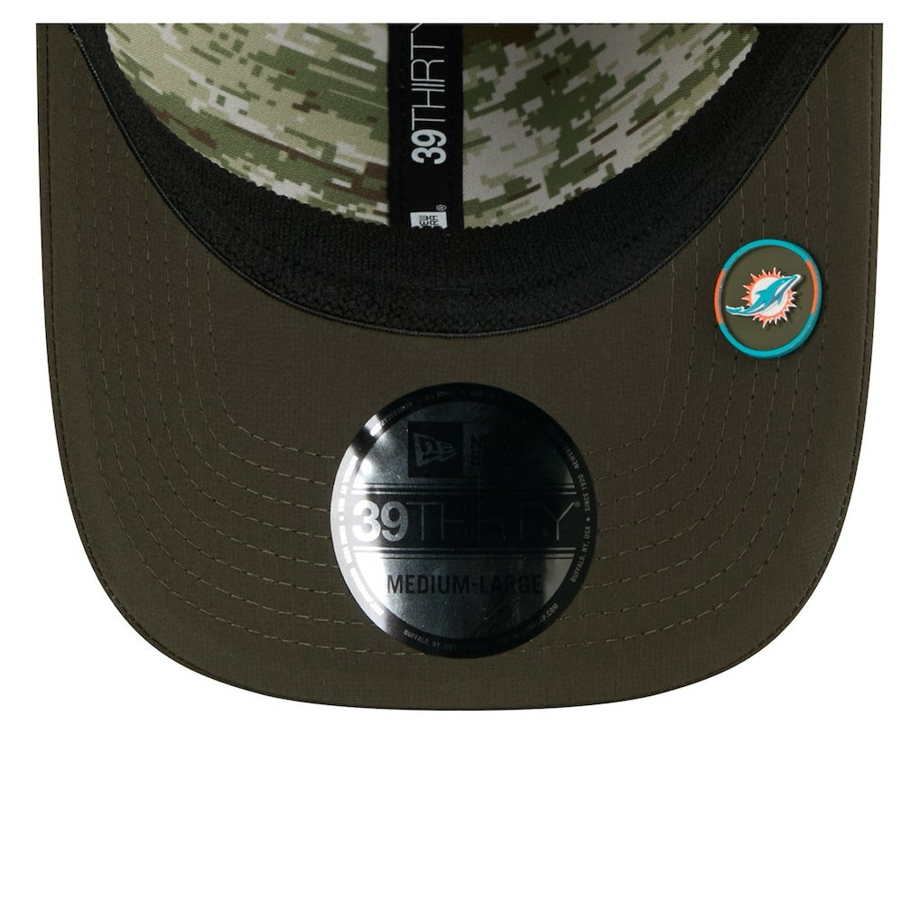 Miami Dolphins New Era 2025 Salute to Service 39THIRTY Flex Hat - Green discount