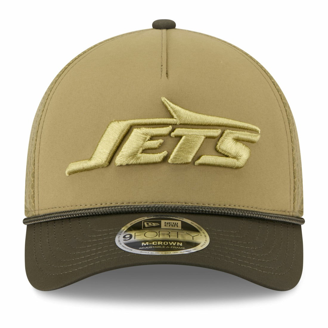 New York Jets New Era 2025 Salute to Service 9FORTY A-Frame M-Crown Adjustable Hat - Green on sale