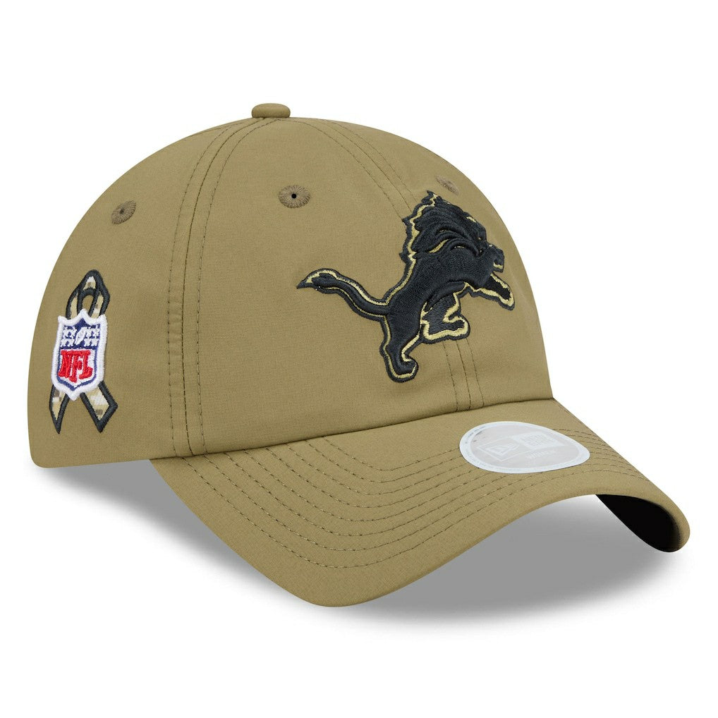 Detroit Lions New Era Women's 2025 Salute to Service Pony Tail Adjustable Hat - Green for sale