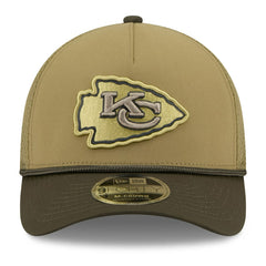 Kansas City Chiefs New Era Youth 2025 Salute to Service 9FORTY A-Frame Adjustable Hat - Green/Dark Green discount