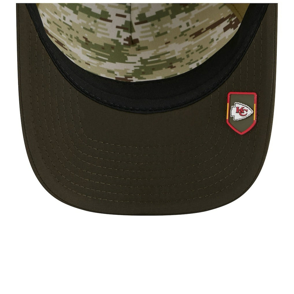 Kansas City Chiefs New Era Youth 2025 Salute to Service 9FORTY A-Frame Adjustable Hat - Green/Dark Green discount