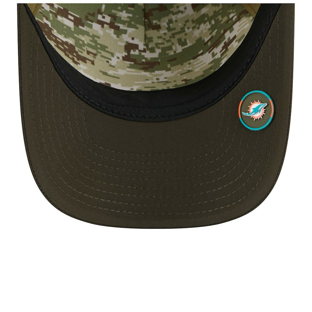 Miami Dolphins New Era Youth 2025 Salute to Service 9FORTY A-Frame Adjustable Hat - Green/Dark Green cheap