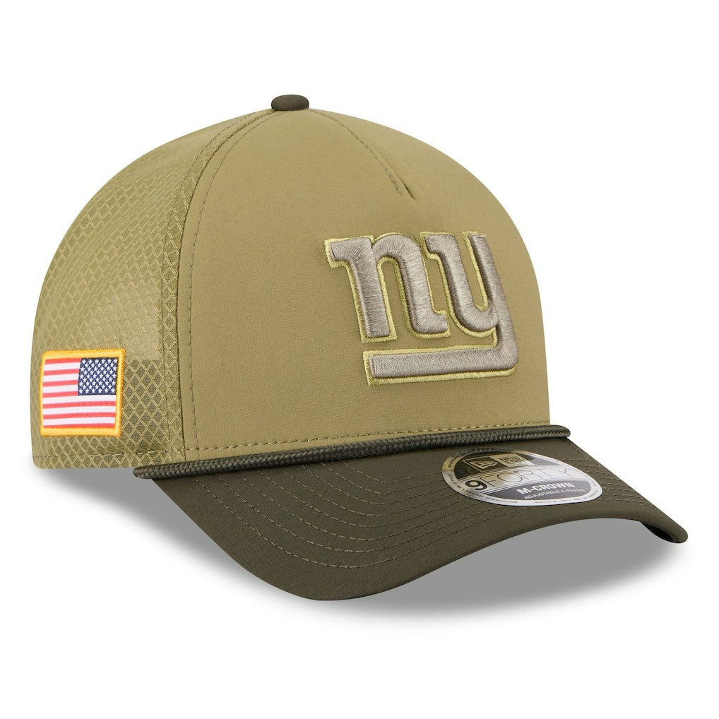 New York Giants New Era Youth 2025 Salute to Service 9FORTY A-Frame Adjustable Hat - Green/Dark Green sale