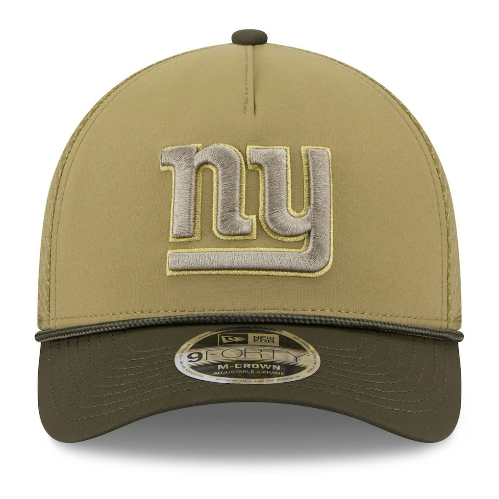 New York Giants New Era Youth 2025 Salute to Service 9FORTY A-Frame Adjustable Hat - Green/Dark Green sale