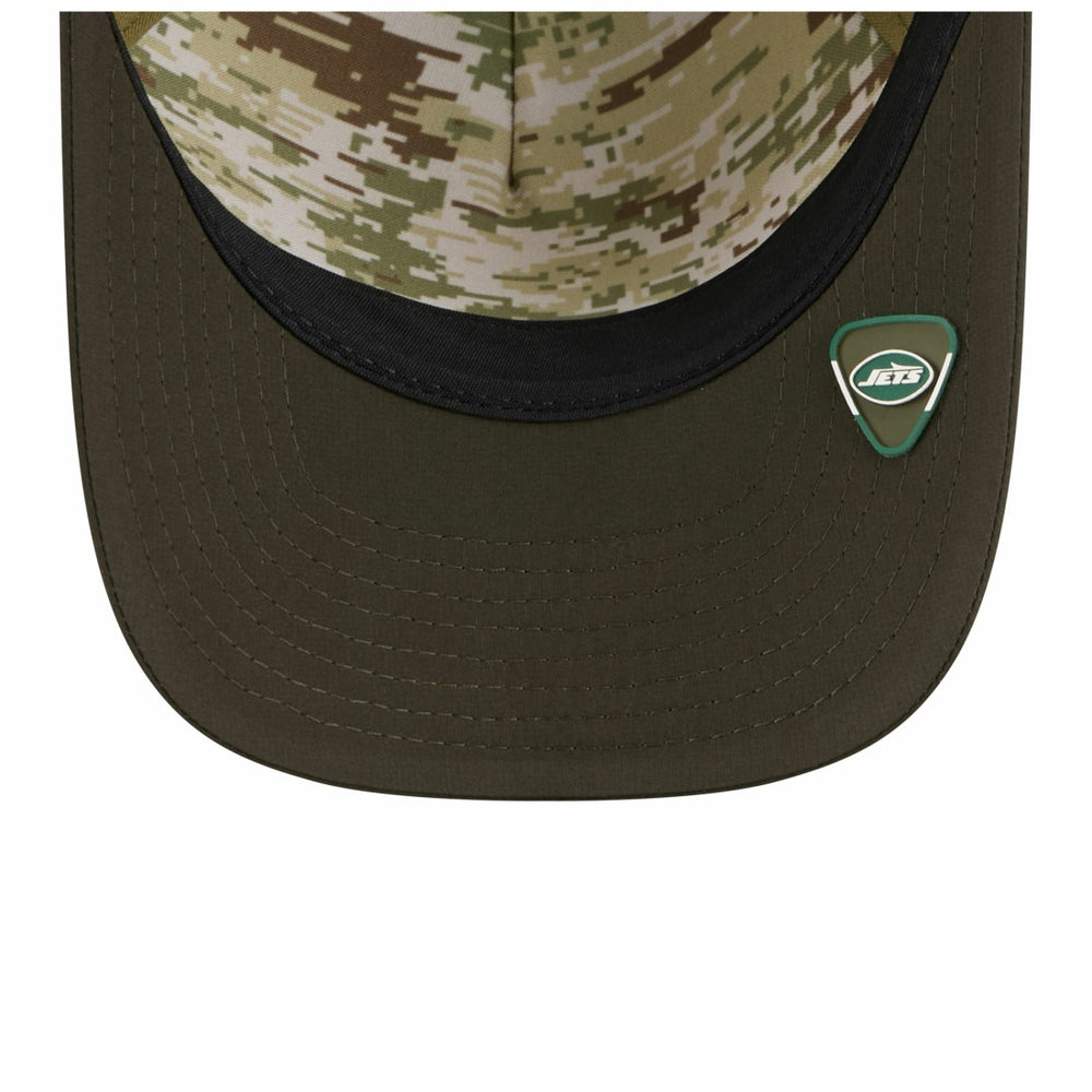 New York Jets New Era Youth 2025 Salute to Service 9FORTY A-Frame Adjustable Hat - Green/Dark Green cheap