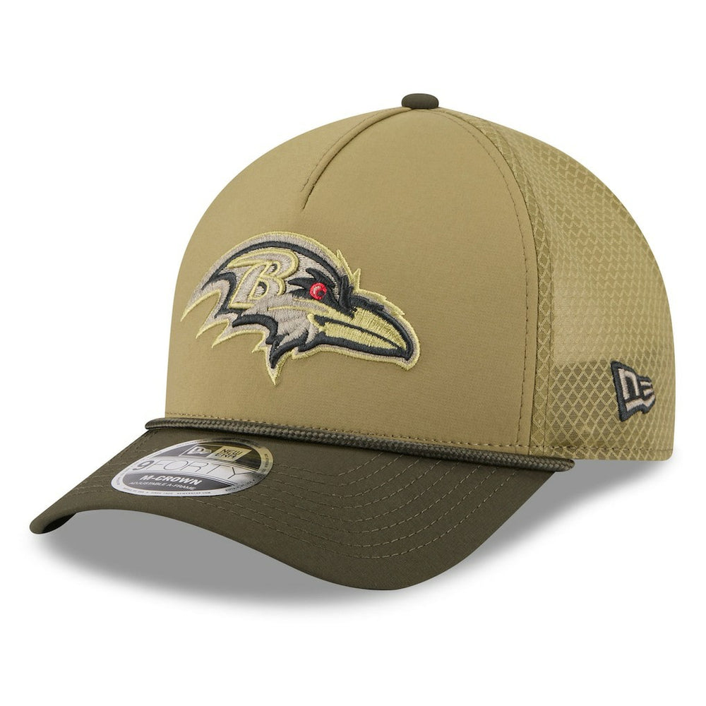 Baltimore Ravens New Era Youth 2025 Salute to Service 9FORTY A-Frame Adjustable Hat - Green/Dark Green sale