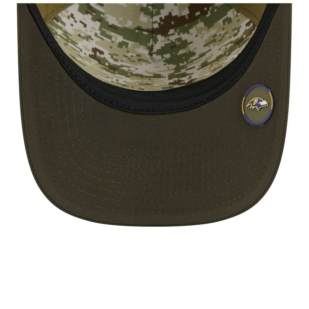 Baltimore Ravens New Era Youth 2025 Salute to Service 9FORTY A-Frame Adjustable Hat - Green/Dark Green sale