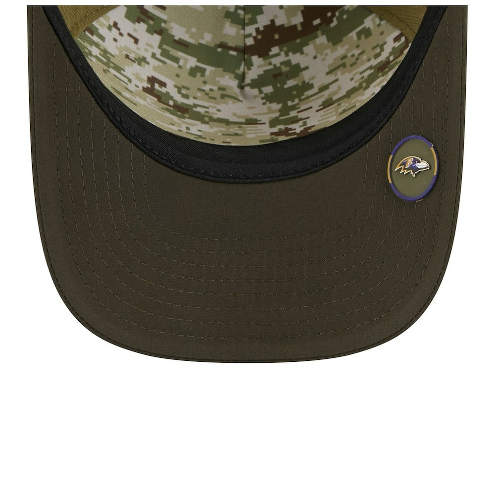 Baltimore Ravens New Era Youth 2025 Salute to Service 9FORTY A-Frame Adjustable Hat - Green/Dark Green sale