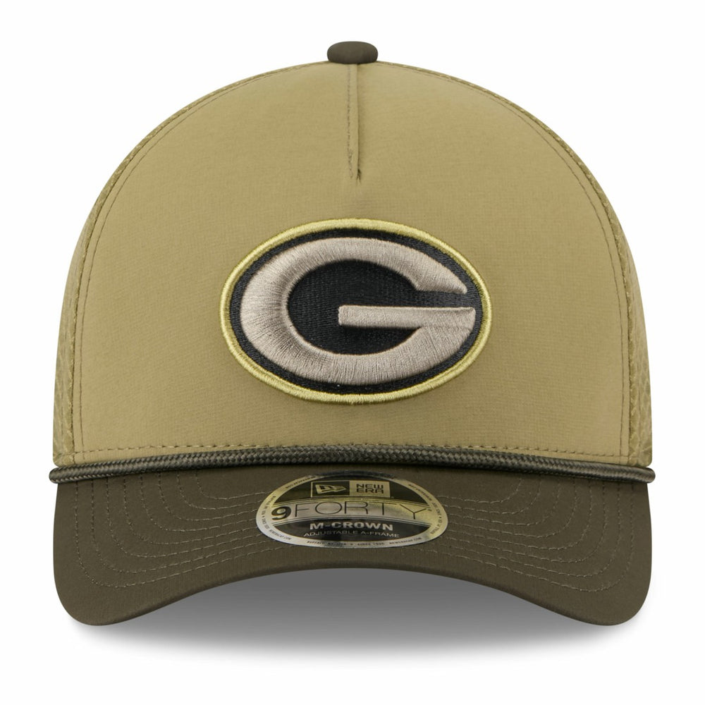 Green Bay Packers New Era Youth 2025 Salute to Service 9FORTY A-Frame Adjustable Hat - Green/Dark Green online