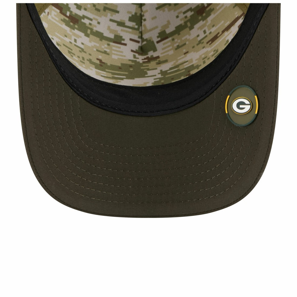 Green Bay Packers New Era Youth 2025 Salute to Service 9FORTY A-Frame Adjustable Hat - Green/Dark Green online