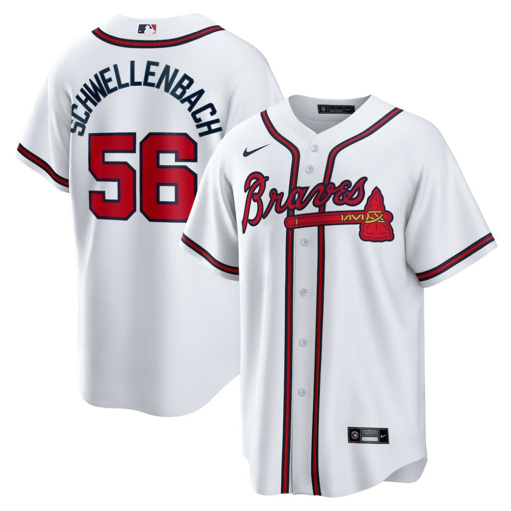 Spencer Schwellenbach Atlanta Braves Home Replica Jersey White