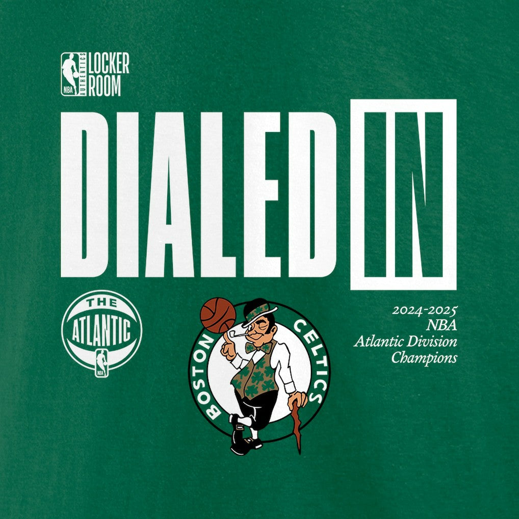 Boston Celtics 2025 Atlantic Division Champions Locker Room T-Shirt - Kelly Green online