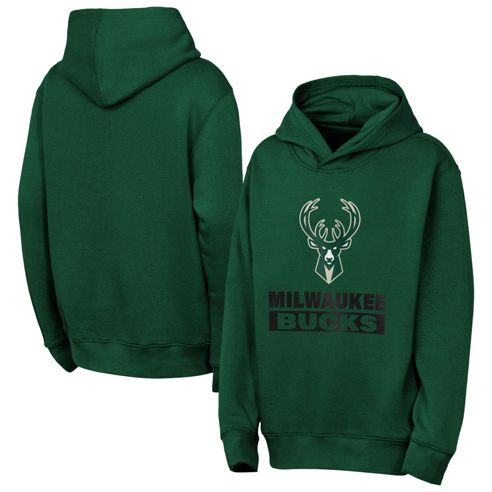 Milwaukee Bucks Outerstuff Youth Back To The Basics Hoodie - Hunter Green discount