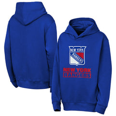 New York Rangers Outerstuff Youth Back to Basics Hoodie - Blue Hoodies