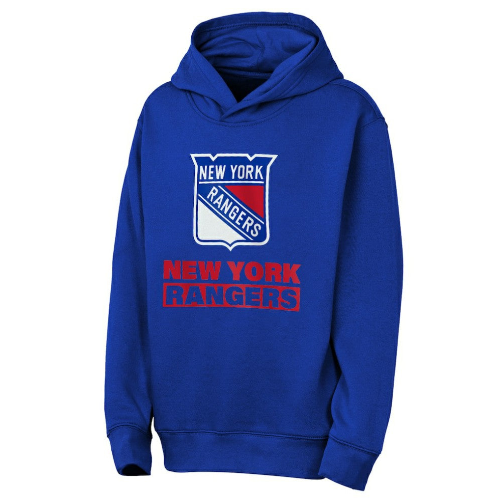 New York Rangers Outerstuff Youth Back to Basics Hoodie - Blue Hoodies
