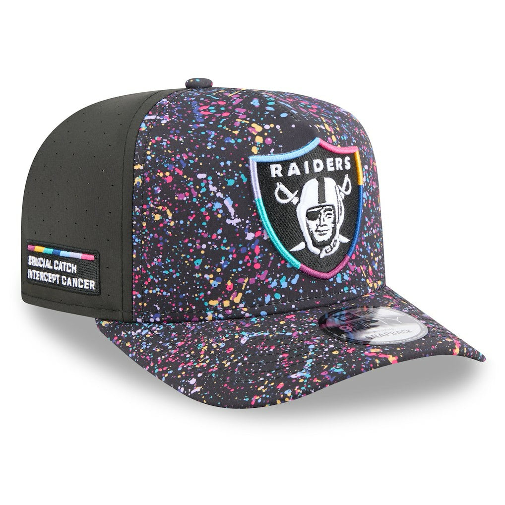 Las Vegas Raiders New Era 2025 NFL Crucial Catch A-Frame 9FIFTY Snapback Hat - Black outlet