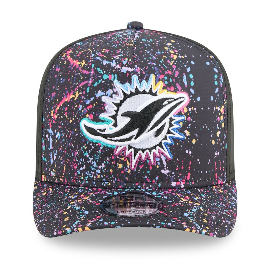 Miami Dolphins New Era 2025 NFL Crucial Catch A-Frame 9FIFTY Snapback Hat - Black discount