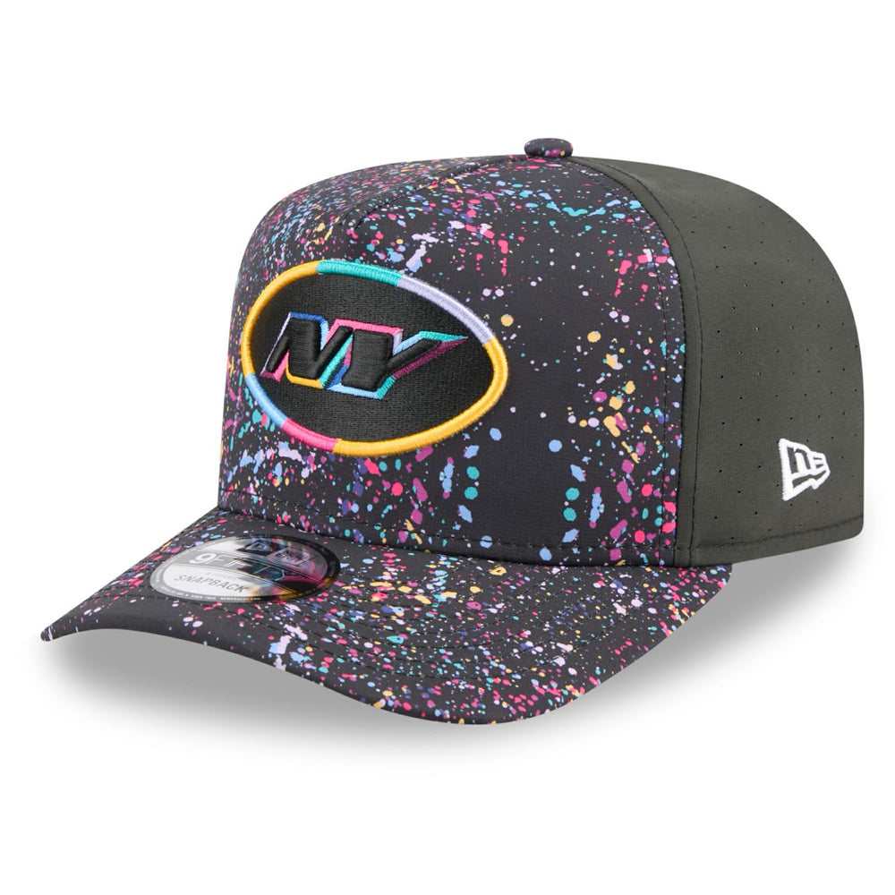 New York Jets New Era 2025 NFL Crucial Catch A-Frame 9FIFTY Snapback Hat - Black discount