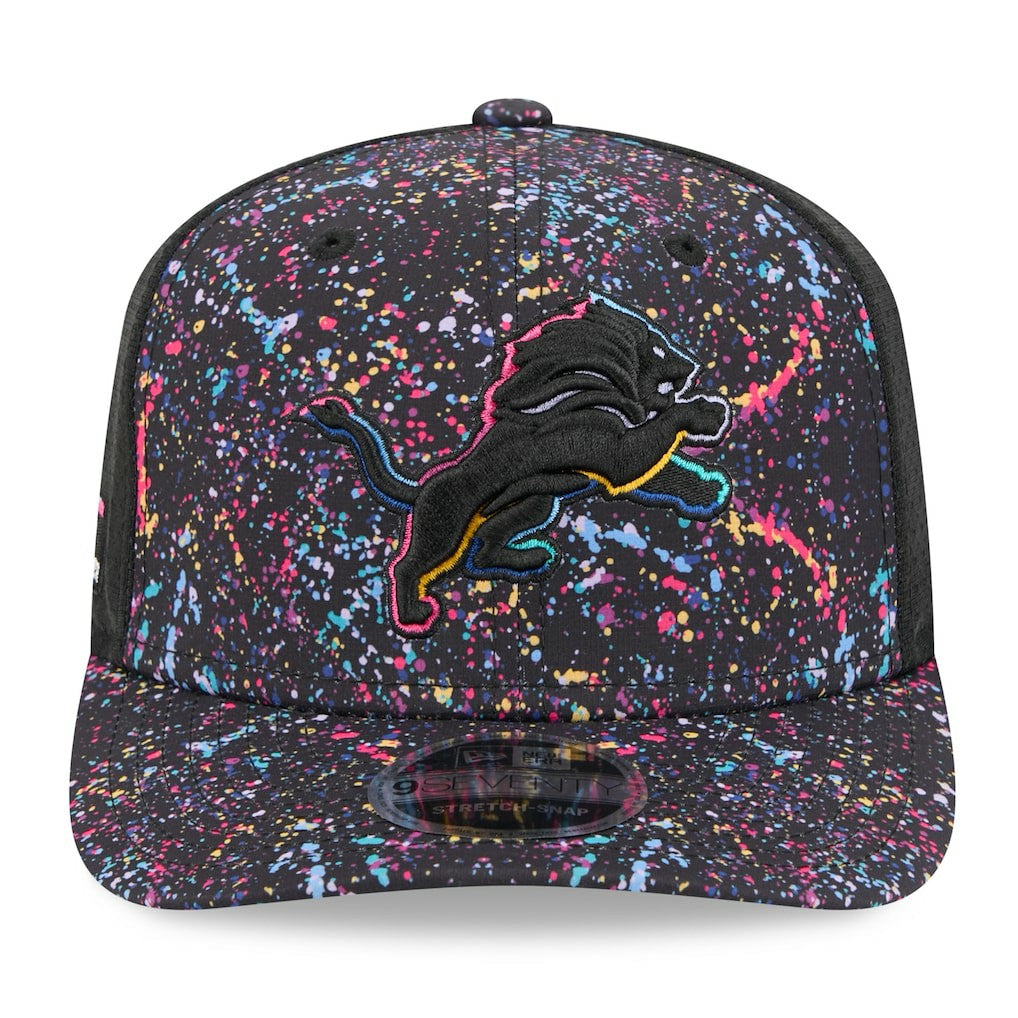 Detroit Lions New Era 2025 NFL Crucial Catch 9SEVENTY Adjustable Hat - Black on sale