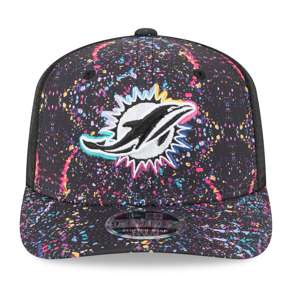 Miami Dolphins New Era 2025 NFL Crucial Catch 9SEVENTY Adjustable Hat - Black outlet