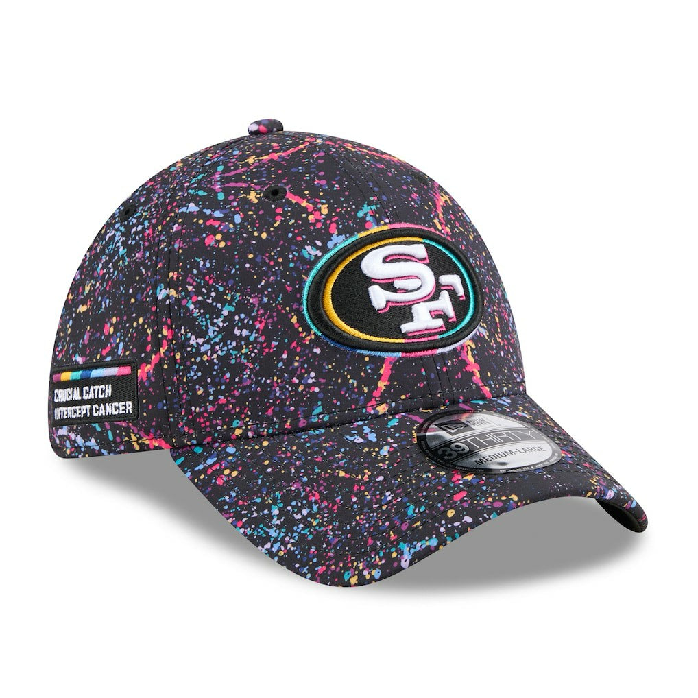 San Francisco 49ers New Era 2025 NFL Crucial Catch 39THIRTY Flex Hat - Black cheap