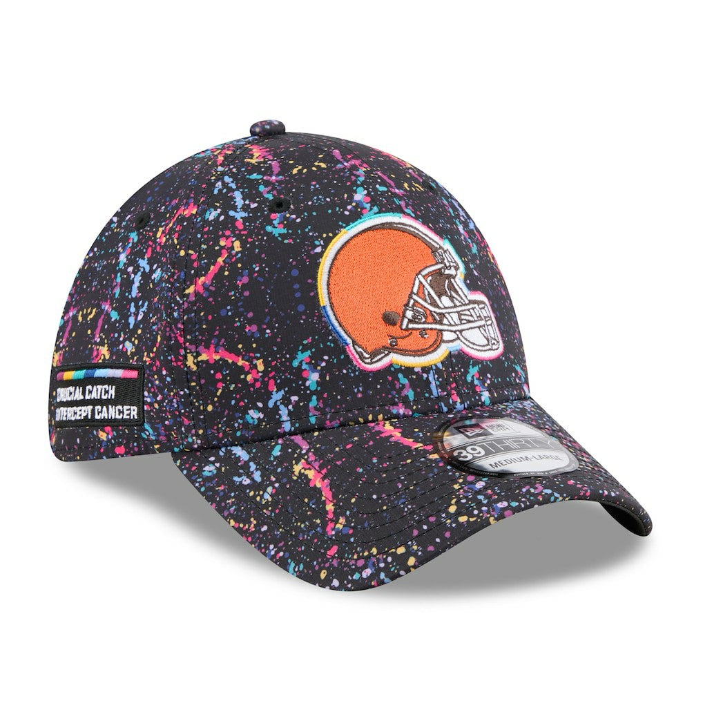 Cleveland Browns New Era 2025 NFL Crucial Catch 39THIRTY Flex Hat - Black on sale