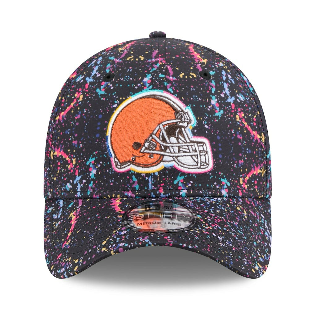 Cleveland Browns New Era 2025 NFL Crucial Catch 39THIRTY Flex Hat - Black on sale