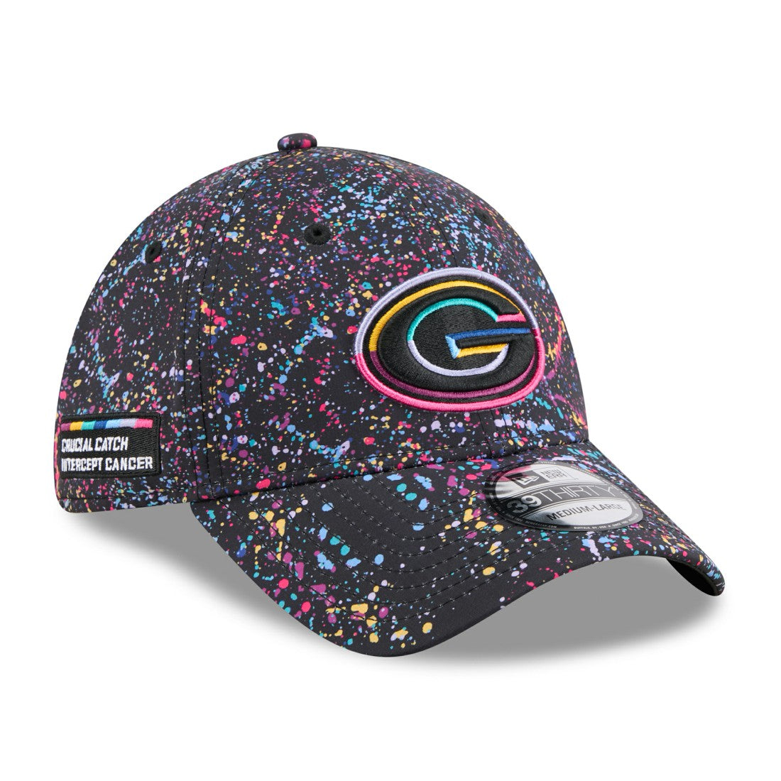 Green Bay Packers New Era 2025 NFL Crucial Catch 39THIRTY Flex Hat - Black online