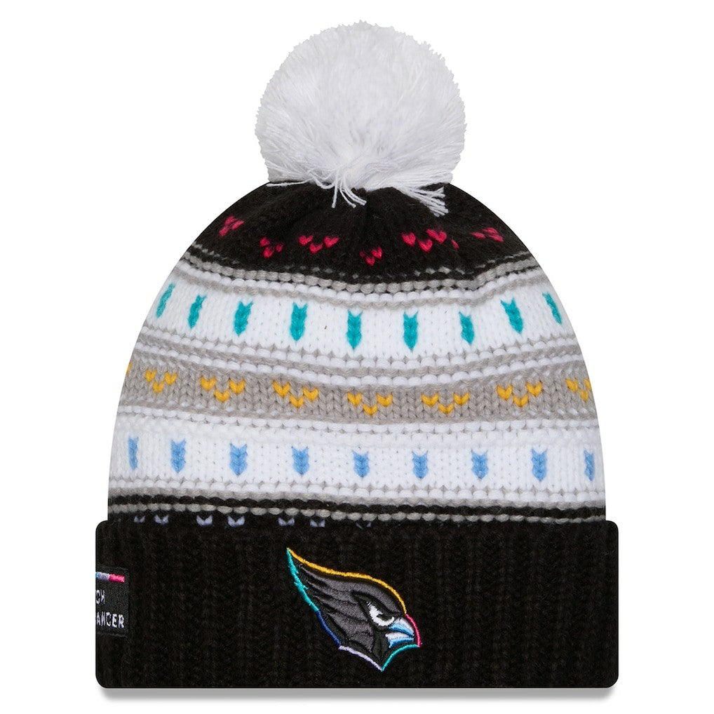 Arizona Cardinals New Era Women's 2025 NFL Crucial Catch Cuffed Knit Hat with Pom - Black sale