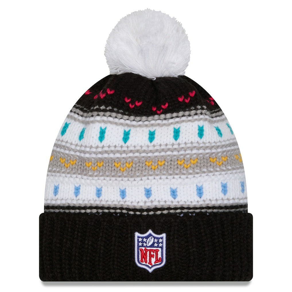 Arizona Cardinals New Era Women's 2025 NFL Crucial Catch Cuffed Knit Hat with Pom - Black sale