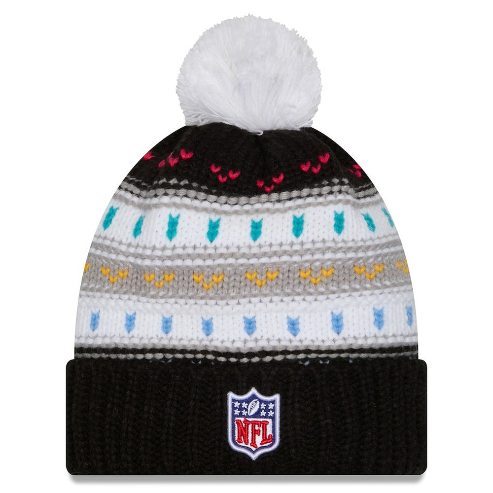 Arizona Cardinals New Era Women's 2025 NFL Crucial Catch Cuffed Knit Hat with Pom - Black sale
