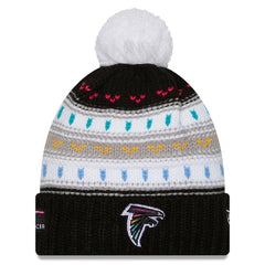 Atlanta Falcons New Era Women's 2025 NFL Crucial Catch Cuffed Knit Hat with Pom - Black for sale