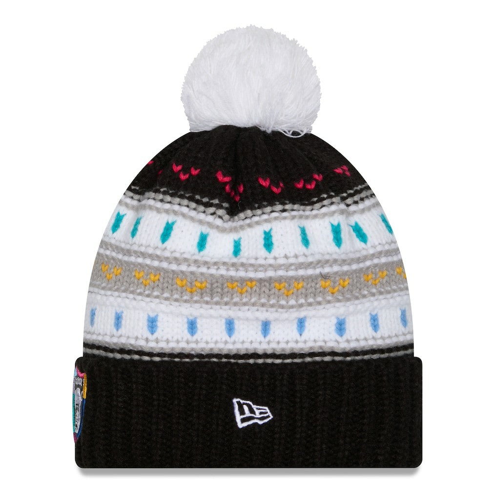 Las Vegas Raiders New Era Women's 2025 NFL Crucial Catch Cuffed Knit Hat with Pom - Black online