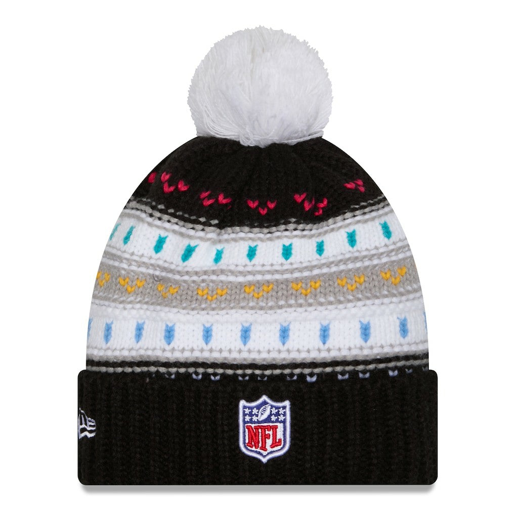 Las Vegas Raiders New Era Women's 2025 NFL Crucial Catch Cuffed Knit Hat with Pom - Black online
