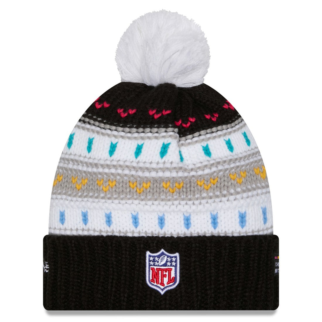 New York Jets New Era Women's 2025 NFL Crucial Catch Cuffed Knit Hat with Pom - Black on sale