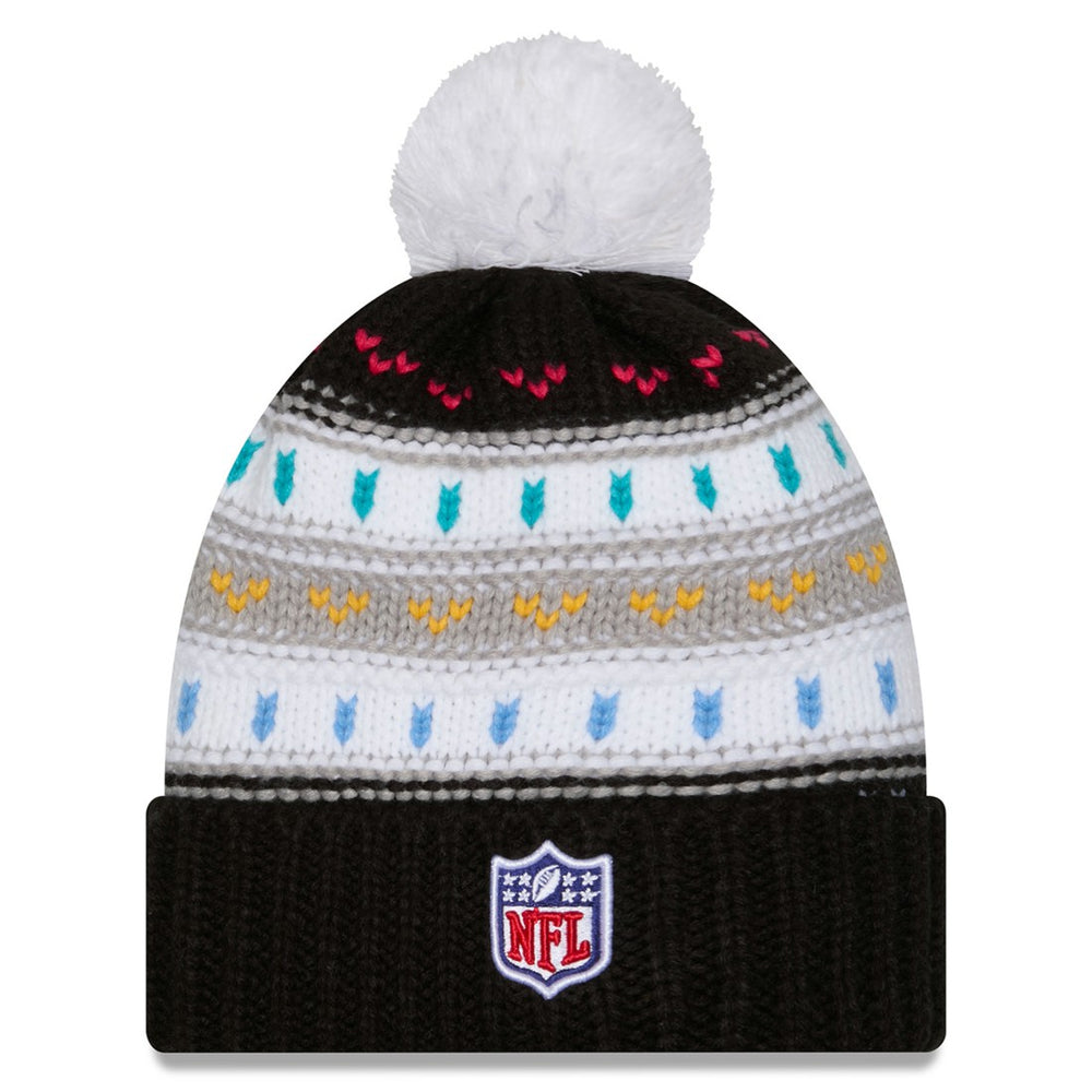 Tennessee Titans New Era Women's 2025 NFL Crucial Catch Cuffed Knit Hat with Pom - Black sale