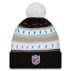 Tennessee Titans New Era Women's 2025 NFL Crucial Catch Cuffed Knit Hat with Pom - Black sale