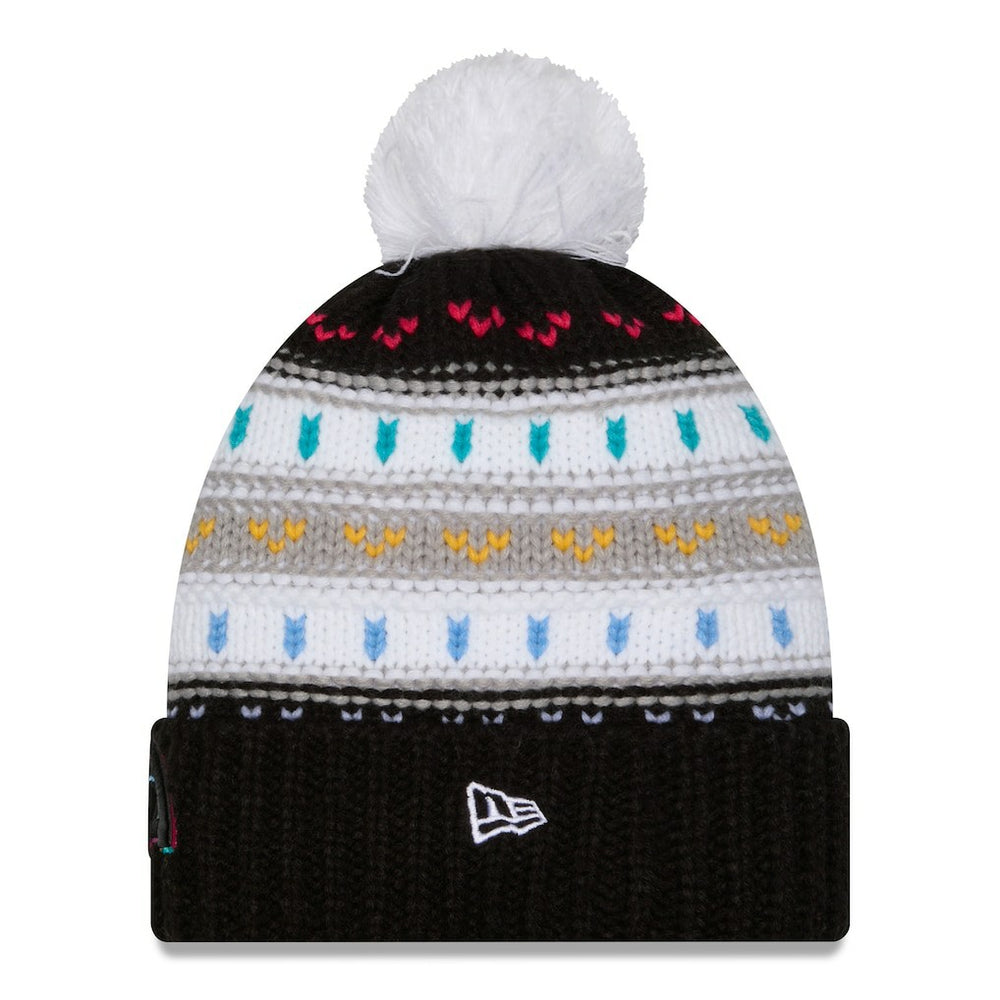 Los Angeles Rams New Era Women's 2025 NFL Crucial Catch Cuffed Knit Hat with Pom - Black on sale